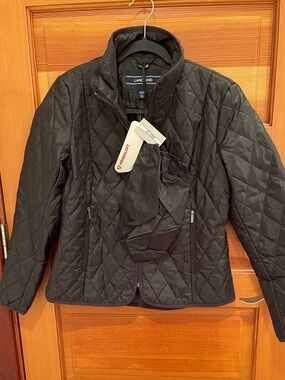 RARE Lands' End Women's Quilted Puffer PACKABLE Jacket in Black - NWT